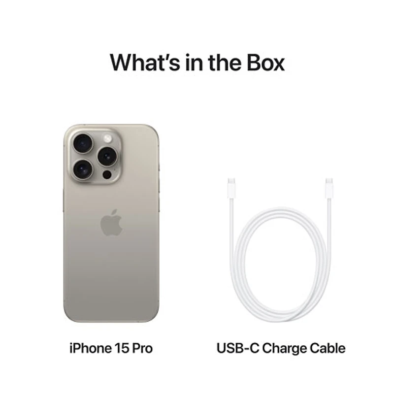iPhone 15 Pro de 128 Go d'Apple avec Fido - Titane naturel - Financement mensuel