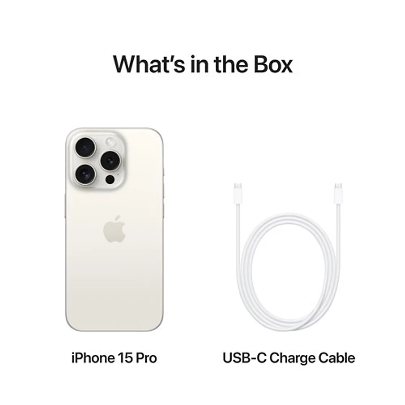 Freedom Mobile Apple iPhone 15 Pro 128GB - White Titanium - Monthly Tab Payment