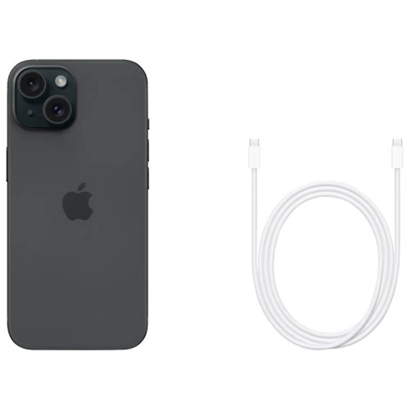 iPhone 15 de 256 Go d'Apple avec Freedom Mobile - Noir - Paiement Balance mensuel