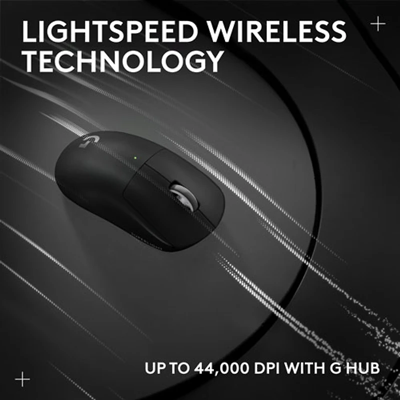 Souris de jeu sans fil à capteur HERO 2 calibre professionnel 60 g de 44 000 ppp taux d'interrogation 8 kHz G PRO X Superlight 2 de Logitech - Noir