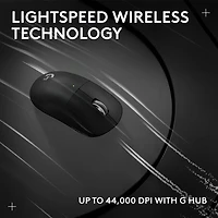 Souris de jeu sans fil à capteur HERO 2 calibre professionnel 60 g de 44 000 ppp taux d'interrogation 8 kHz G PRO X Superlight 2 de Logitech - Noir