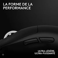 Souris de jeu sans fil à capteur HERO 2 calibre professionnel 60 g de 44 000 ppp taux d'interrogation 8 kHz G PRO X Superlight 2 de Logitech - Noir
