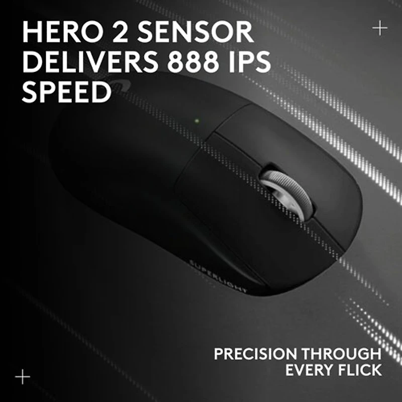 Logitech G PRO X Superlight 2 44000 DPI 8K Polling Wireless HERO 2 Sensor 60g Pro-Grade Mouse - Black