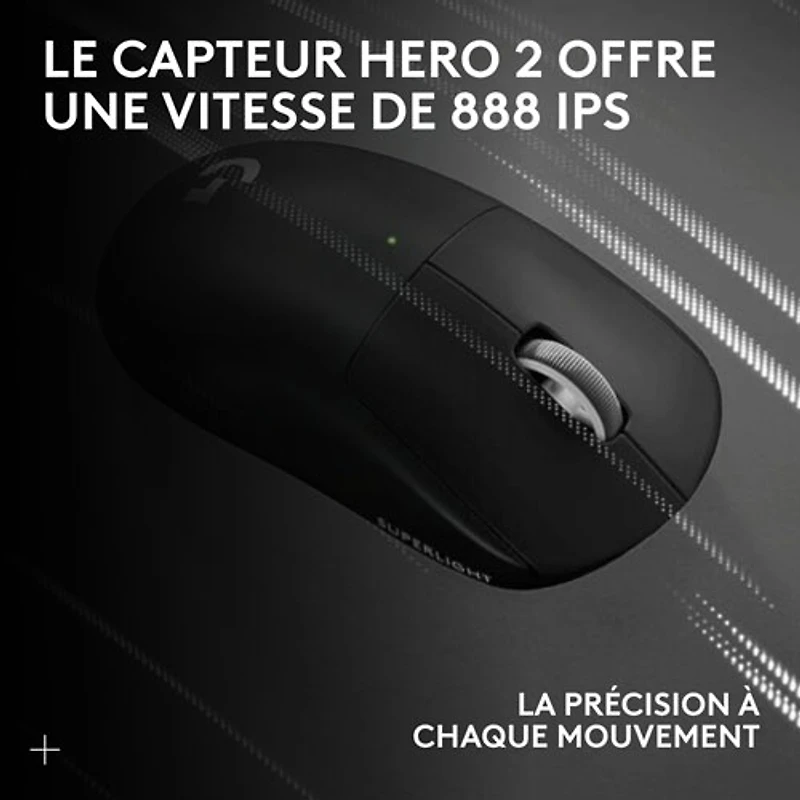 Logitech G PRO X Superlight 2 44000 DPI 8K Polling Wireless HERO 2 Sensor 60g Pro-Grade Mouse - Black