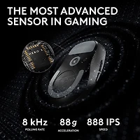 Souris de jeu sans fil à capteur HERO 2 calibre professionnel 60 g de 44 000 ppp taux d'interrogation 8 kHz G PRO X Superlight 2 de Logitech - Noir