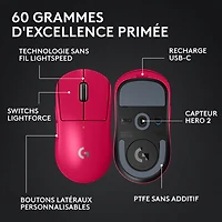 Logitech G PRO X Superlight 2 44000 DPI 8K Polling Wireless HERO 2 Sensor 60g Pro-Grade Mouse - Magenta - Only at Best Buy