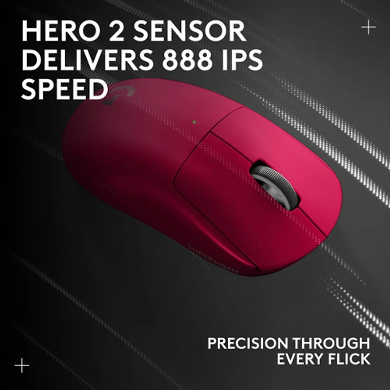 Souris sans fil à capteur HERO 2 calibre professionnel 60 g de 44 000 ppp taux d'interrogation 8 kHz G PRO X Superlight 2 de Logitech - Magenta - Exclusivité de Best Buy