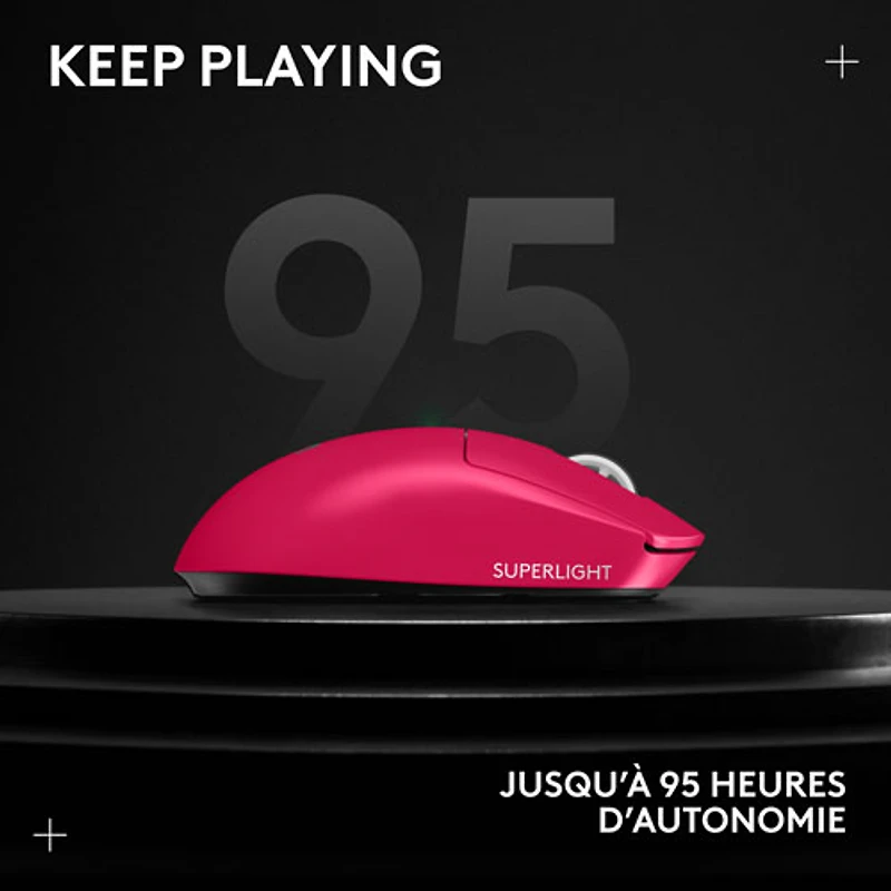 Souris sans fil à capteur HERO 2 calibre professionnel 60 g de 44 000 ppp taux d'interrogation 8 kHz G PRO X Superlight 2 de Logitech - Magenta - Exclusivité de Best Buy