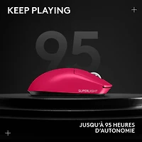 Souris sans fil à capteur HERO 2 calibre professionnel 60 g de 44 000 ppp taux d'interrogation 8 kHz G PRO X Superlight 2 de Logitech - Magenta - Exclusivité de Best Buy