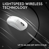 Souris de jeu sans fil à capteur HERO 2 calibre professionnel 60 g de 44 000 ppp taux d'interrogation 8 kHz G PRO X Superlight 2 de Logitech - Blanc