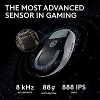 Souris de jeu sans fil à capteur HERO 2 calibre professionnel 60 g de 44 000 ppp taux d'interrogation 8 kHz G PRO X Superlight 2 de Logitech - Blanc