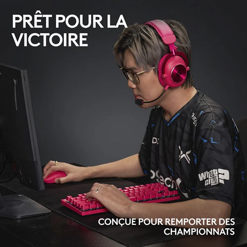 Logitech G PRO X TKL LIGHTSPEED Bluetooth Backlit Mechanical Tactile Gaming Keyboard - Magenta - En - Only at Best Buy