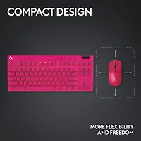 Logitech G PRO X TKL LIGHTSPEED Bluetooth Backlit Mechanical Tactile Gaming Keyboard - Magenta - En - Only at Best Buy