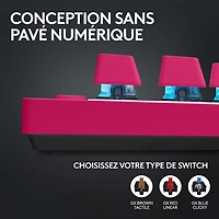 Logitech G PRO X TKL LIGHTSPEED Bluetooth Backlit Mechanical Tactile Gaming Keyboard - Magenta - En - Only at Best Buy