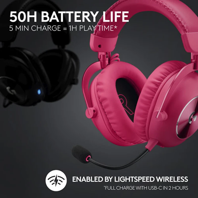 Casque de jeu sans fil G PRO X 2 LIGHTSPEED de Logitech - Magenta - Exclusivité de Best Buy