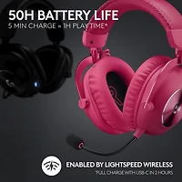 Casque de jeu sans fil G PRO X 2 LIGHTSPEED de Logitech - Magenta - Exclusivité de Best Buy