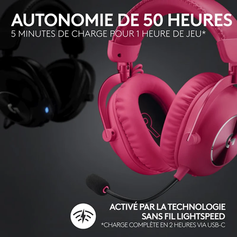 Casque de jeu sans fil G PRO X 2 LIGHTSPEED de Logitech - Magenta - Exclusivité de Best Buy