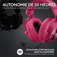 Casque de jeu sans fil G PRO X 2 LIGHTSPEED de Logitech - Magenta - Exclusivité de Best Buy