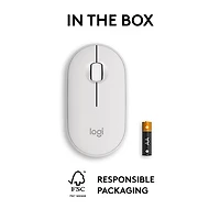 Souris optique Bluetooth de 4000 ppp Pebble 2 M350s de Logitech - Blanc tonal
