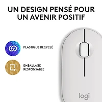 Souris optique Bluetooth de 4000 ppp Pebble 2 M350s de Logitech - Blanc tonal