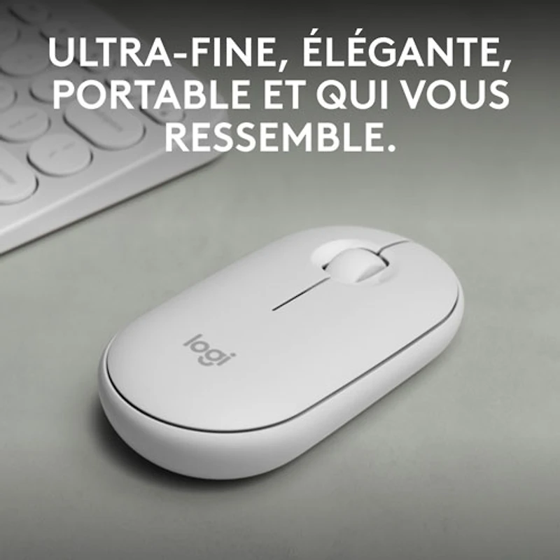 Souris optique Bluetooth de 4000 ppp Pebble 2 M350s de Logitech - Blanc tonal