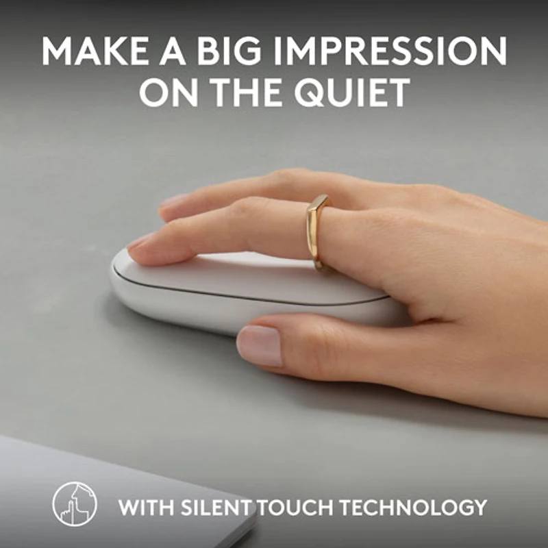 Souris optique Bluetooth de 4000 ppp Pebble 2 M350s de Logitech - Blanc tonal