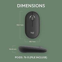Logitech Pebble 2 M350s 4000 DPI Bluetooth Optical Mouse - Tonal Graphite