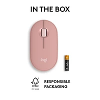 Souris optique Bluetooth de 4000 ppp Pebble 2 M350s de Logitech - Rose tonal