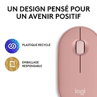 Souris optique Bluetooth de 4000 ppp Pebble 2 M350s de Logitech - Rose tonal