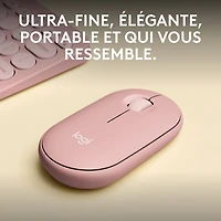 Souris optique Bluetooth de 4000 ppp Pebble 2 M350s de Logitech - Rose tonal