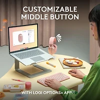 Souris optique Bluetooth de 4000 ppp Pebble 2 M350s de Logitech - Rose tonal