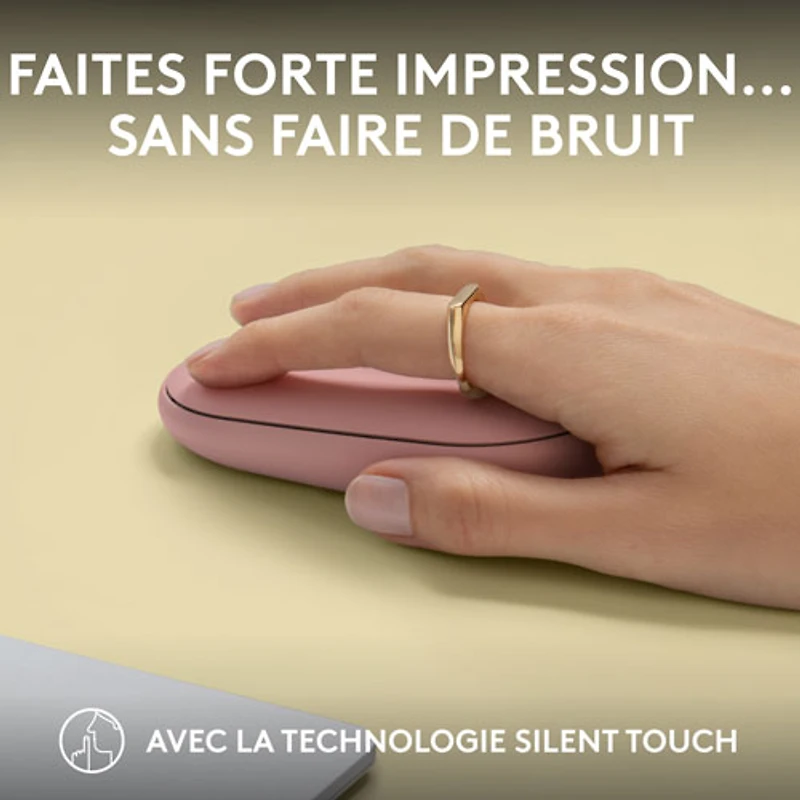 Souris optique Bluetooth de 4000 ppp Pebble 2 M350s de Logitech - Rose tonal