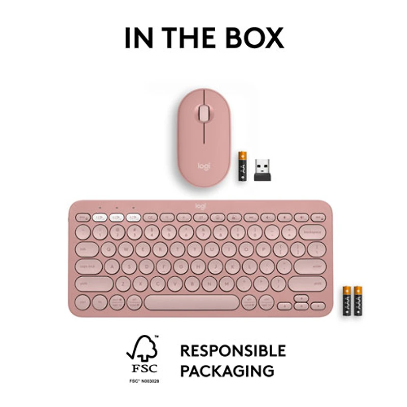 Logitech Pebble 2 Bluetooth Optical Ergonomic Keyboard & Mouse Combo