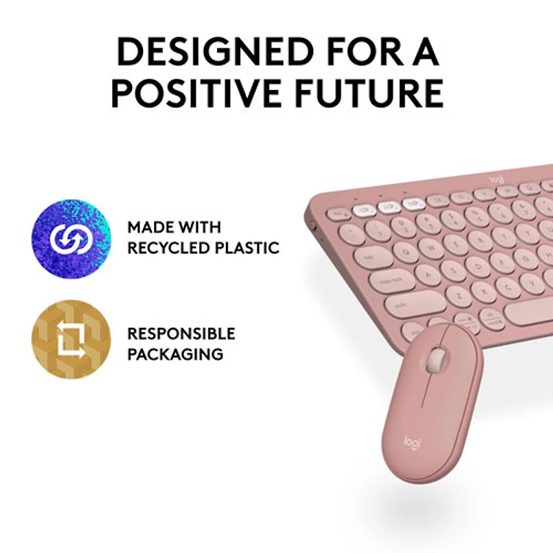 Logitech Pebble 2 Bluetooth Optical Ergonomic Keyboard & Mouse Combo