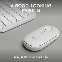 Logitech Pebble 2 Bluetooth Optical Ergonomic Keyboard & Mouse Combo - White