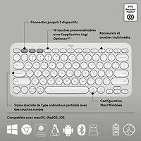 Logitech Pebble 2 Bluetooth Optical Ergonomic Keyboard & Mouse Combo - White