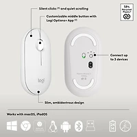 Logitech Pebble 2 Bluetooth Optical Ergonomic Keyboard & Mouse Combo - White