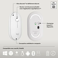 Logitech Pebble 2 Bluetooth Optical Ergonomic Keyboard & Mouse Combo - White