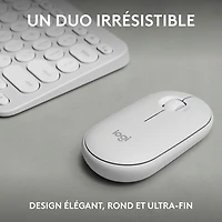 Logitech Pebble 2 Bluetooth Optical Ergonomic Keyboard & Mouse Combo - White