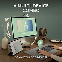 Logitech Pebble 2 Bluetooth Optical Ergonomic Keyboard & Mouse Combo - White