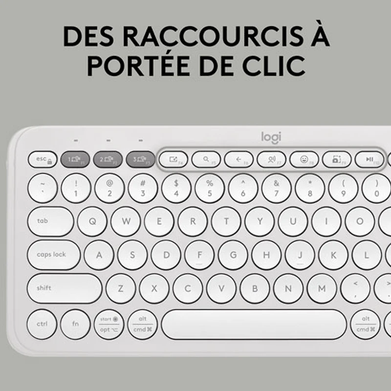 Ensemble avec souris optique et clavier ergonomique Bluetooth Pebble 2 de Logitech - Blanc - Anglais