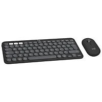 Ensemble avec souris optique et clavier ergonomique Bluetooth Pebble 2 de Logitech pour Mac - Noir - Anglais