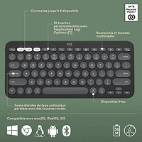 Ensemble avec souris optique et clavier ergonomique Bluetooth Pebble 2 de Logitech pour Mac - Noir - Anglais