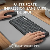 Ensemble avec souris optique et clavier ergonomique Bluetooth Pebble 2 de Logitech pour Mac - Noir - Anglais