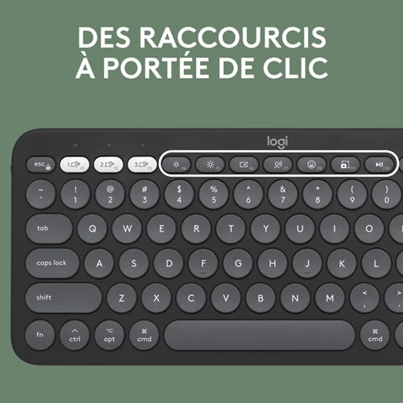 Ensemble avec souris optique et clavier ergonomique Bluetooth Pebble 2 de Logitech pour Mac - Noir - Anglais