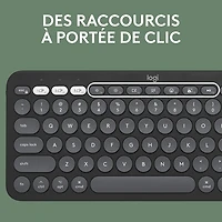 Ensemble avec souris optique et clavier ergonomique Bluetooth Pebble 2 de Logitech pour Mac - Noir - Anglais
