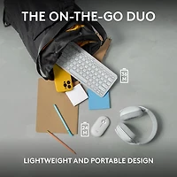 Ensemble avec souris optique et clavier ergonomique Bluetooth Pebble 2 de Logitech pour Mac - Blanc - Anglais