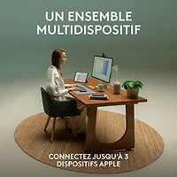 Ensemble avec souris optique et clavier ergonomique Bluetooth Pebble 2 de Logitech pour Mac - Blanc - Anglais