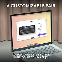 Ensemble avec souris optique et clavier ergonomique Bluetooth Pebble 2 de Logitech pour Mac - Blanc - Anglais