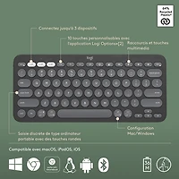 Logitech K380s Wireless Slim TKL Keyboard with Customizable Shortcuts - Tonal Graphite